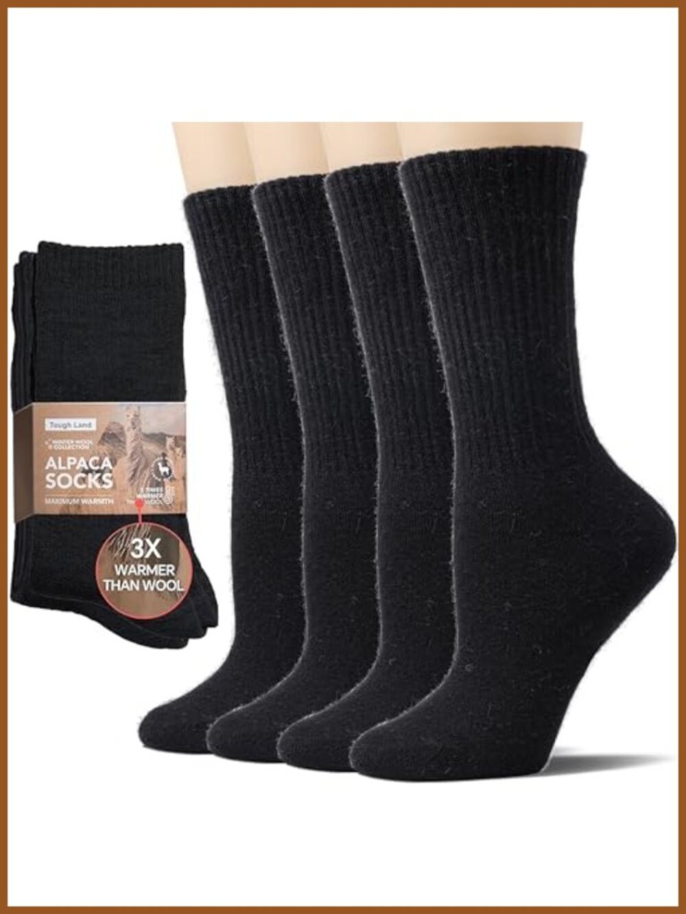 Alpaca Wool Crew Socks Full Cushion Warm Hiking Socks